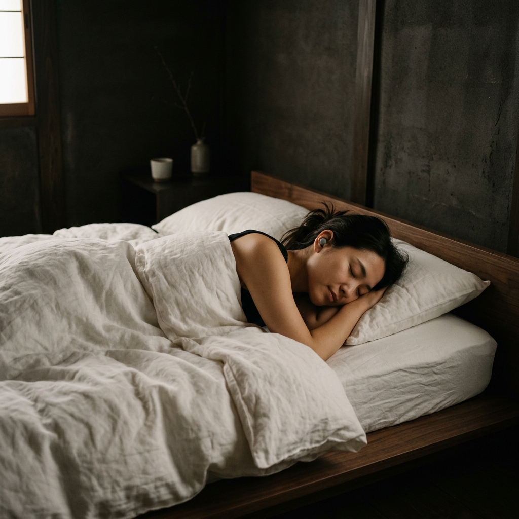 静寂の中で深い眠りにつく人